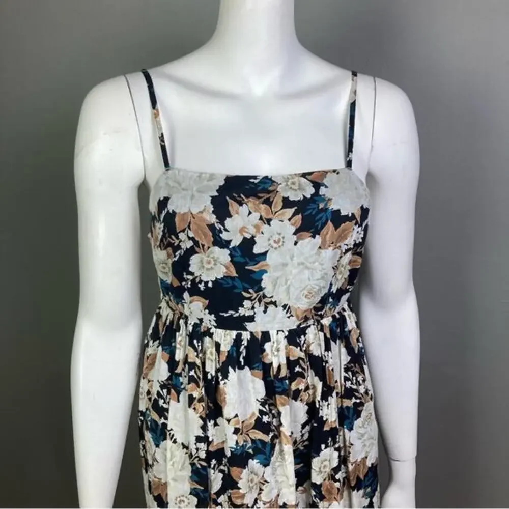 Abercrombie & Fitch Maxi dress XS Babydoll‎ floral cottagecore strappy cotton